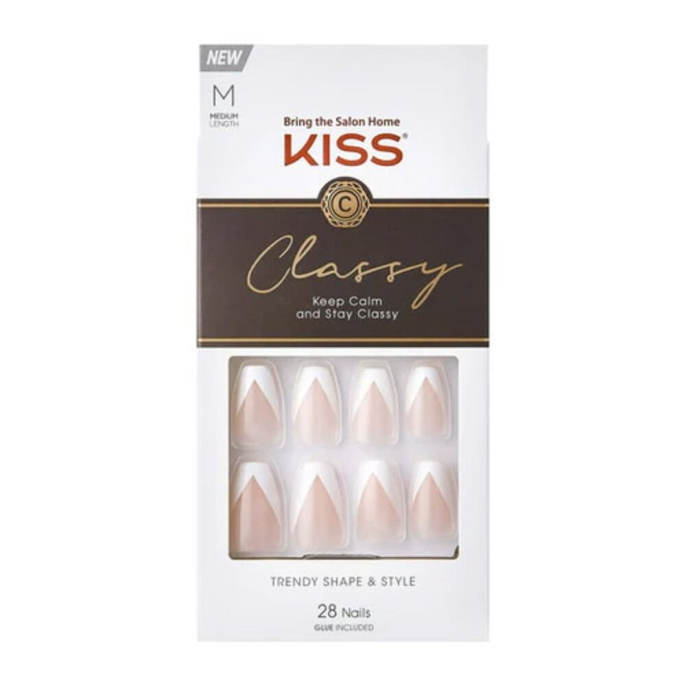 Kiss Classy Wedding Nails Medium Length - Silk Dress